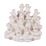 OOTB Sitzender Engel mit rosafarbenen Rosenblütenkranz