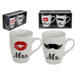OOTB New Bone China-Becher Mr. & Mrs.