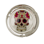 OOTB Glas-Aschenbecher Coloured Skull ca. 8 x 4 cm