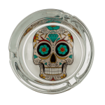 OOTB Glas-Aschenbecher Coloured Skull ca. 8 x 4 cm
