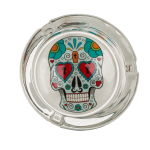 OOTB Glas-Aschenbecher Coloured Skull ca. 8 x 4 cm