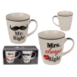 OOTB Porzellan-Becher Mr Right & Mrs Always Right