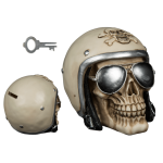 OOTB Spardose Totenkopf mit Motorradhelm &