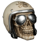 OOTB Spardose Totenkopf mit Motorradhelm &