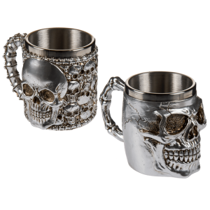 OOTB Silberfarbener Becher Skull