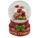 OOTB Schneekugel Weihnachtsfigur auf rotem & grünem