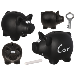 OOTB Spardose Schwarzes Schwein mit Kreide