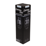 Schwarzes Sektglas mit silberfarbener Glitterbeschriftung ca. 24 cm