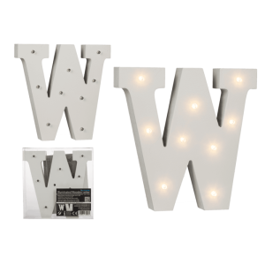 OOTB Beleuchteter Holz-Buchstabe W mit 9 LED
