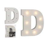 OOTB Beleuchteter Holz-Buchstabe D mit 7 LED