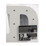 OOTB Beleuchteter Holz-Buchstabe D mit 7 LED