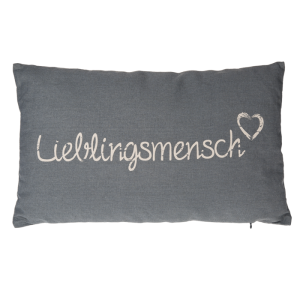 OOTB Graues Deko-Kissen Lieblingsmensch