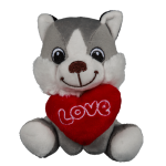 OOTB Sitzende Plüsch-Hunde mit Herz ca. 14 cm