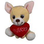 OOTB Sitzende Plüsch-Hunde mit Herz ca. 14 cm