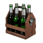 OOTB Holz-Flaschenhalter mit Metall-Flaschenöffner