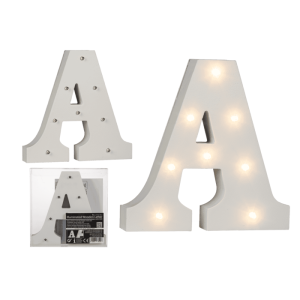 OOTB Beleuchteter Holz-Buchstabe A mit 8 LED