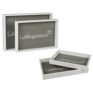 OOTB Weißes Holz-Tablett Lieblingsmensch