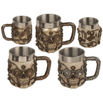 OOTB Bierkrug Cyborg Skull mit Edelstahleinsatz