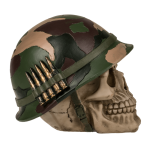 OOTB Spardose mit Schloss Totenkopf mit Armyhelm &