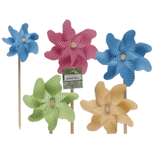 OOTB Bunte Windmühle mit Punkten ca. 17 cm