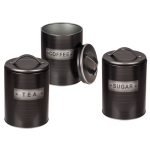 OOTB Schwarze runde Metall-Dose Coffee Tea &