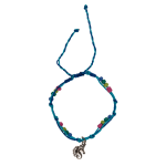 OOTB Textil-Armband mit Glasperlen & Metall-Anhänger