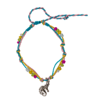 OOTB Textil-Armband mit Glasperlen & Metall-Anhänger