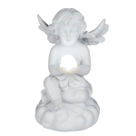 OOTB Sitzender Engel mit LED-Kugel (inkl. Batterie)