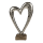 OOTB Silberfarbenes Metall-Herz auf Holz-Standfuß