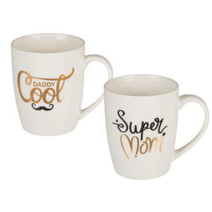 OOTB New Bone China-Becher Super Mom & Daddy Cool