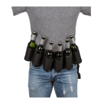 OOTB Schwarzer Flaschenhalter Bier-Gürtel 123 cm