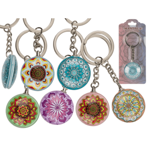 OOTB Doppelseitiger Metall-Schlüsselanhänger Mandala