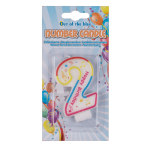 OOTB Geburtstags-Zahlenkerze 2 ca. 7 x 1 cm