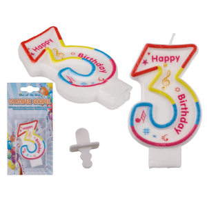 OOTB Geburtstags-Zahlenkerze 3 ca. 7 x 1 cm