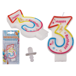 OOTB Geburtstags-Zahlenkerze 3 ca. 7 x 1 cm