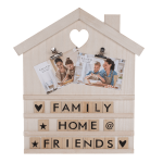 OOTB Weißes Deko-Holz-Haus mit 90 naturfarbenen