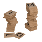 OOTB Weißes Deko-Holz-Haus mit 90 naturfarbenen