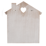 OOTB Weißes Deko-Holz-Haus mit 90 naturfarbenen