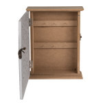 OOTB Holz-Schlüsselkasten mit Tür & weißem Blumendekor