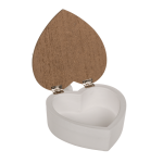 OOTB Weiße Herz-Holz Dose mit Deckel &