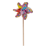 OOTB Bunte Windmühle mit Blumen ca. 17 cm