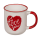 OOTB New Bone China-Becher mit rotem Herz Love &