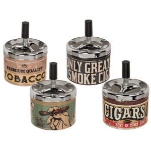 OOTB Metall-Druckaschenbecher Tobacco D: ca. 10 cm