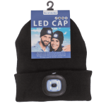OOTB Schwarze Mütze mit 4 LED (inkl. Batterien)
