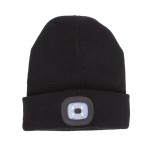OOTB Schwarze Mütze mit 4 LED (inkl. Batterien)