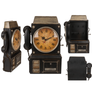 OOTB Metall-Schlüsselkasten Telefon mit Uhr