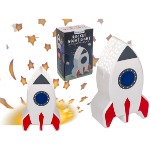 OOTB Nachttischleuchte mit Sternenprojektor Rakete