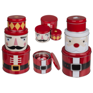 OOTB Metall-Dose Weihnachtsfiguren 3er Set