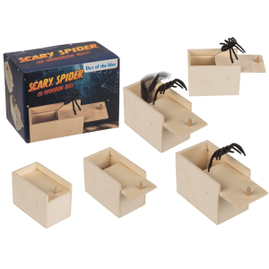 OOTB Grusel-Spinne in Holzbox ca. 9 x 6 x 65 cm