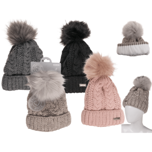 OOTB Kuschel-Mütze Zopfmuster Einheitsgröße